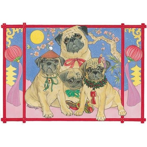 Pipsqueak Productions Pipsqueak Productions C856 Pug Holiday Boxed Cards C856